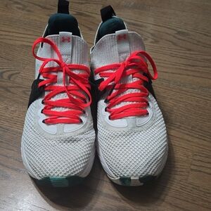 Under Armour Men's White and Red Athletic Sneakers